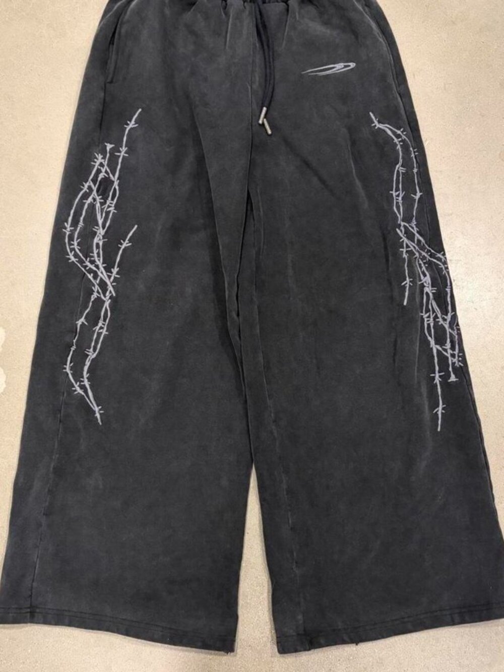 Ditch Los Angeles Barbed Wire Sweatpants Charcoal Washed Baggy Wide Leg Sweats M